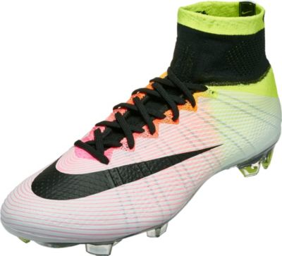 white rainbow original soccer cleats mercurial superfly
