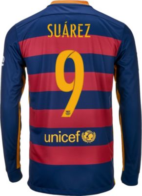 Barcelona Luis Suarez Home Jersey - 2015/16 Nike Barcelona Home Jersey